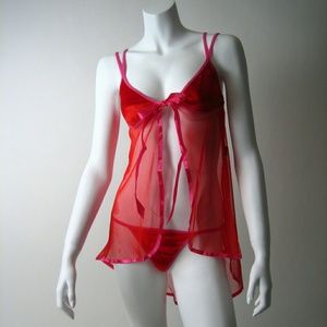 New RED SEDUCTION red babydoll sexy lingerie